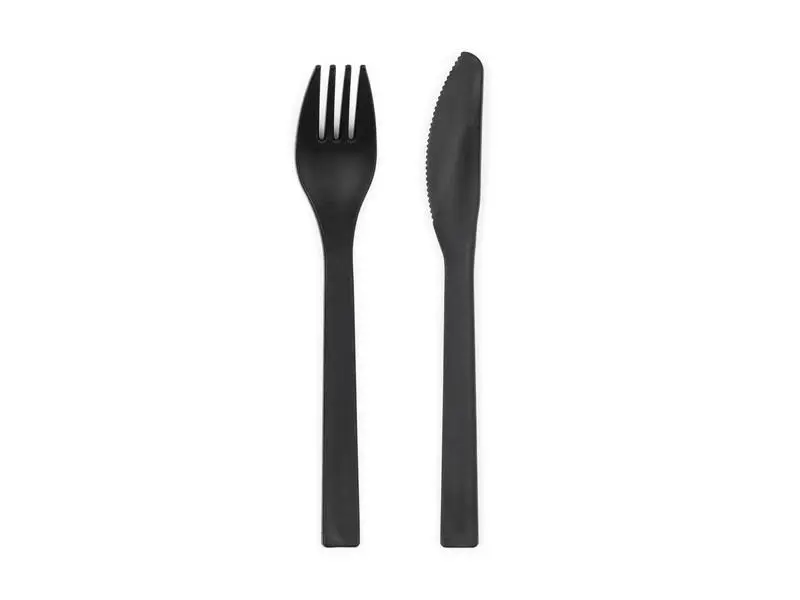 Sztućce plastikowe czarne 18-18.5cm 12szt - Papiernicze i szkolne