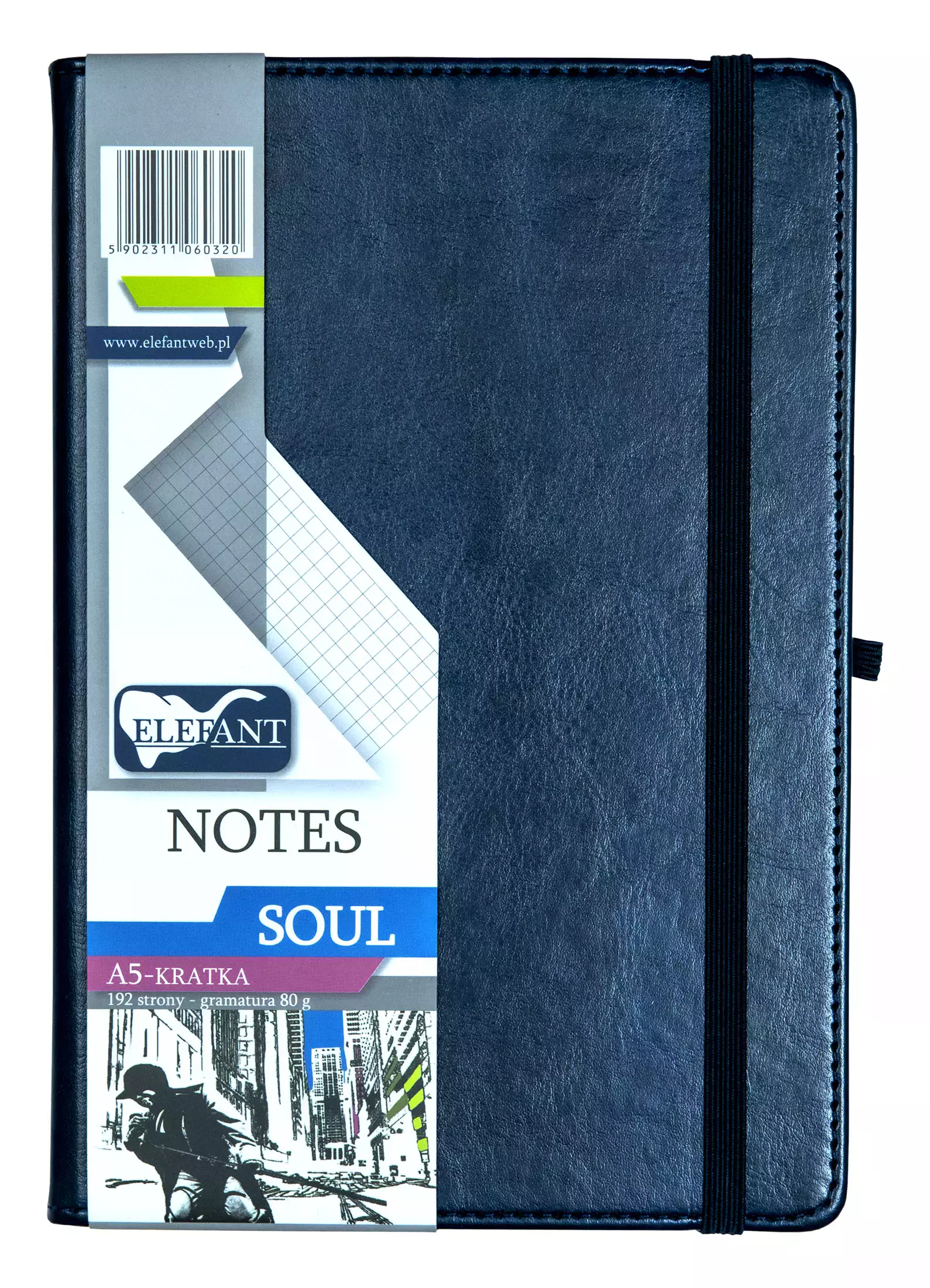 Notes Soul A5 192 strony w kratkę, granatowy - Papiernicze i szkolne