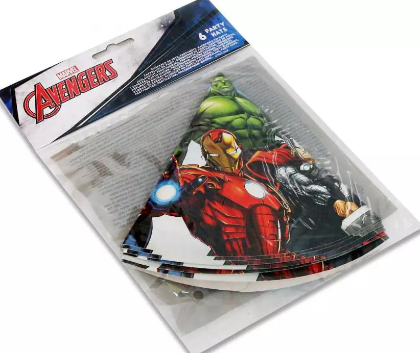 Czapeczki Papierowe AVENGERS Marvel Urodziny 6szt - Impreza