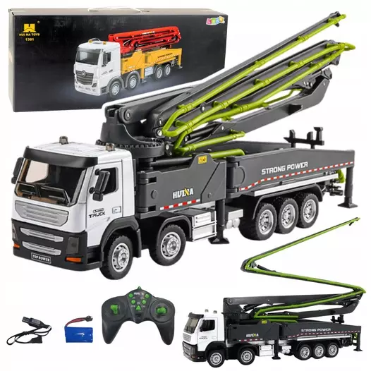 ZDALNIE STEROWANA POMPOGRUSZKA BETONOWA HUI NA TOYS 11CH 1:18 - Zabawki