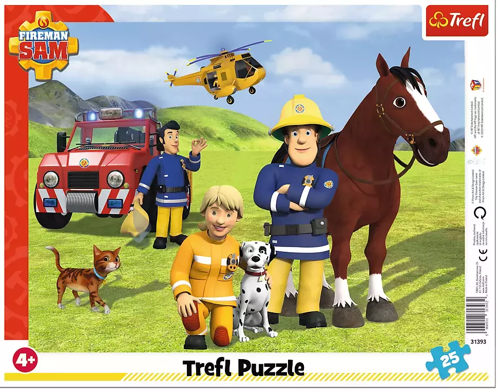 Puzzle ramkowe 25 elementów. Strażak Sam. Zawsze na straży - Puzzle