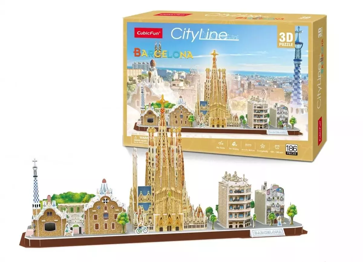 Puzzle 3D 186 elementów. City Line. Barcelona - Puzzle