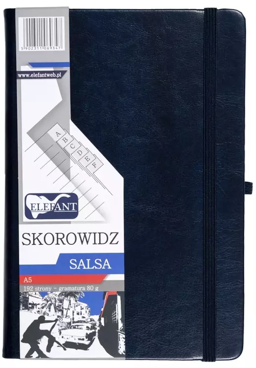 Skorowidz Salsa A5 192 strony w linie, granatowy - Papiernicze i szkolne