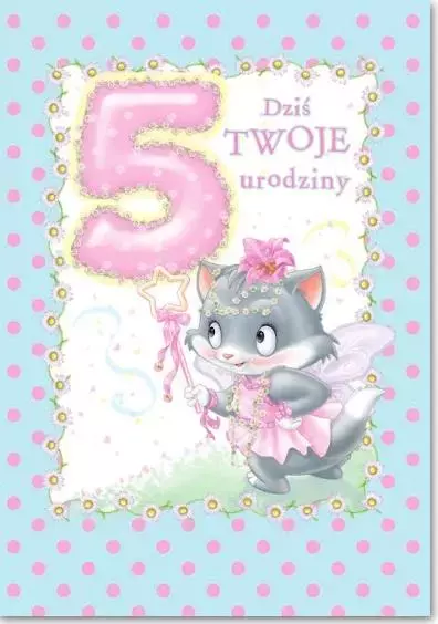 Kartka okolicznościowa Urodziny 5 MF10 - Papiernicze i szkolne