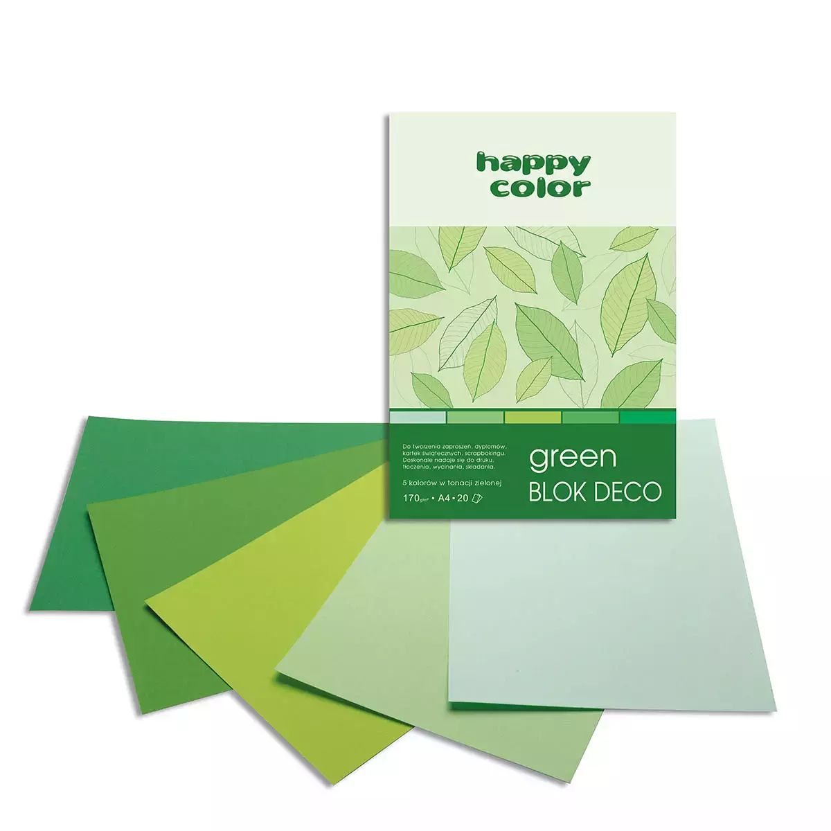 Blok A4 20 kartek, Deco Green 170 g - Papiernicze i szkolne