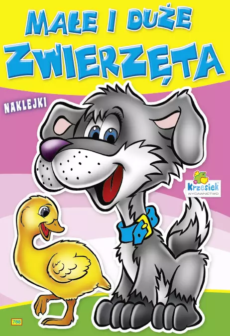 Kolorowanka z naklejkami. Małe i duże zwierzęta. Piesek - Książki