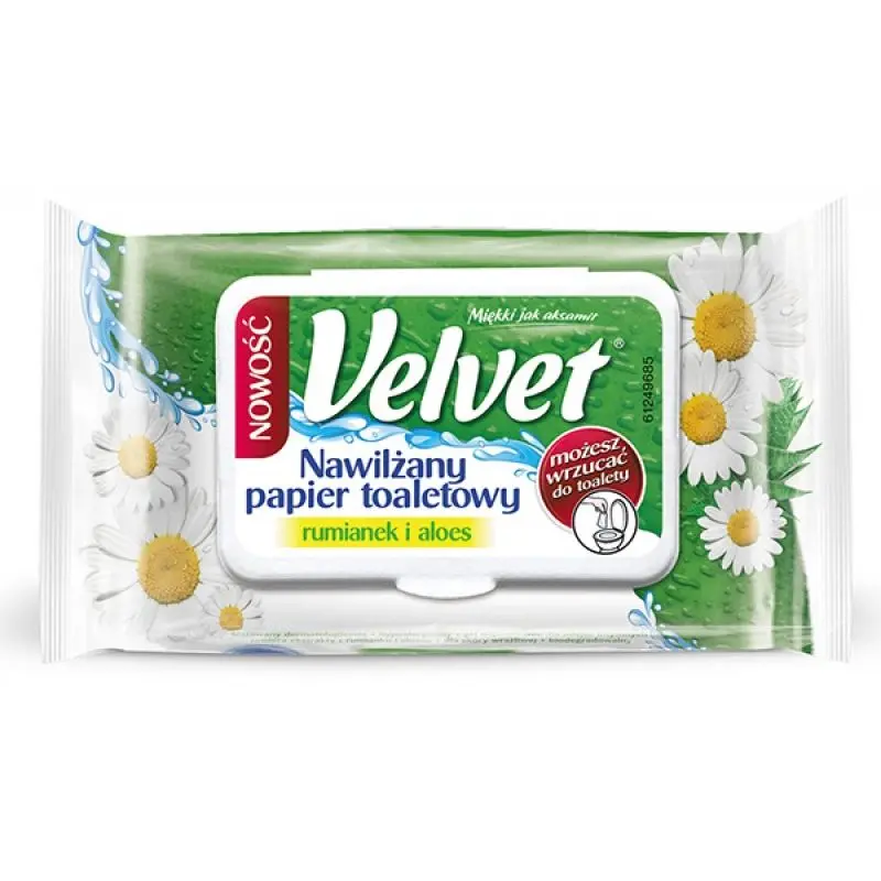 Papier toaletowy nawilżany Camomile&Aloe Vera kolor: biały 48 szt Velvet - Elektronika i akcesoria