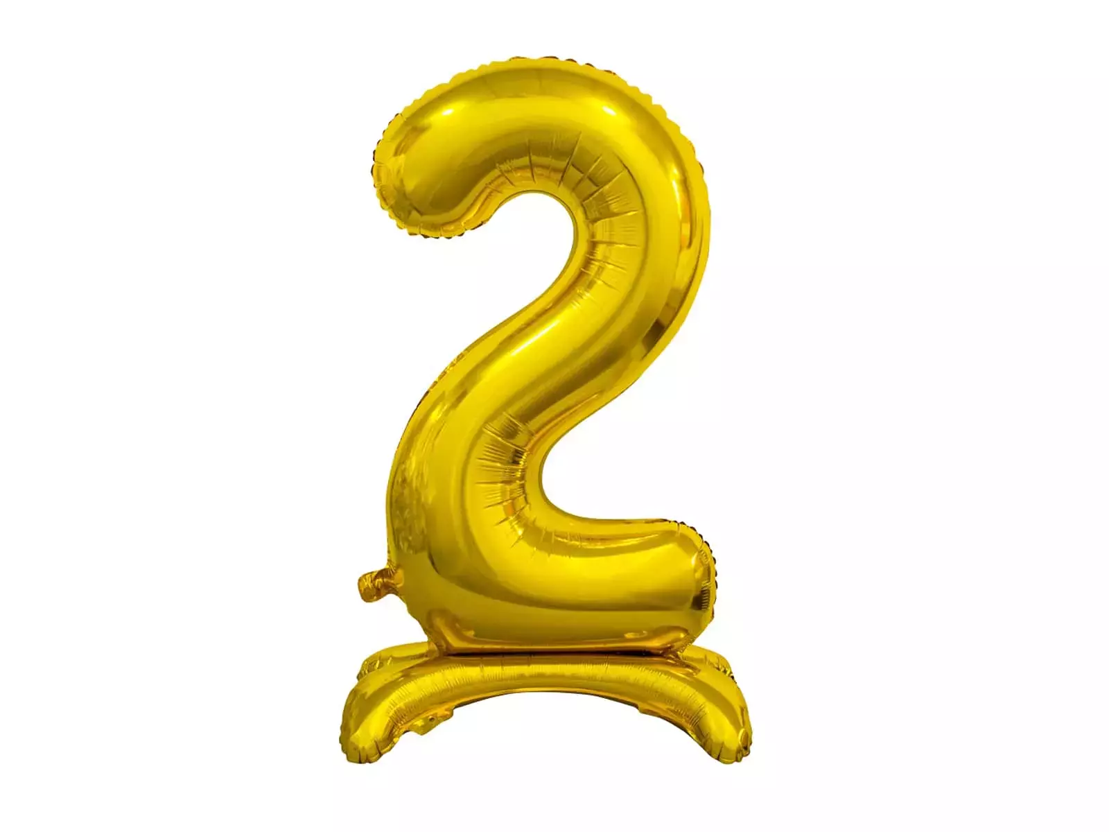 Balon foliowy stojący. Cyfra 2 (74 cm), złota - Impreza