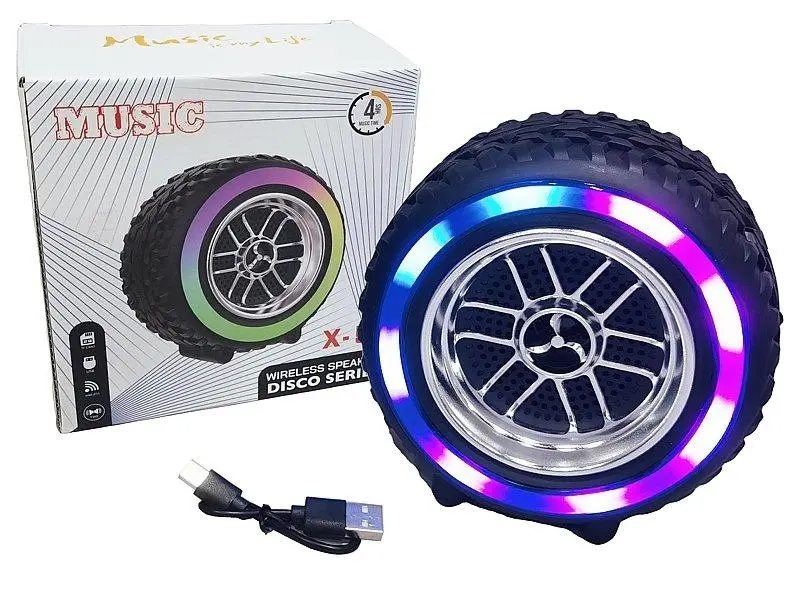 Głośnik Bluetooth koło samochodowe ze światłem USB - Elektronika i akcesoria