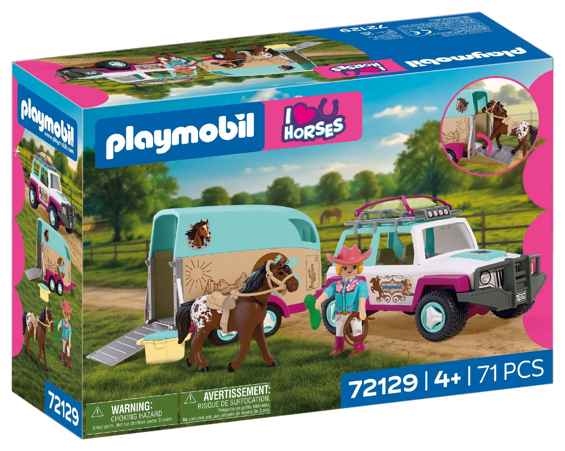 Playmobil Samochód terenowy z przyczepą do przewoz 72129 - Zabawki