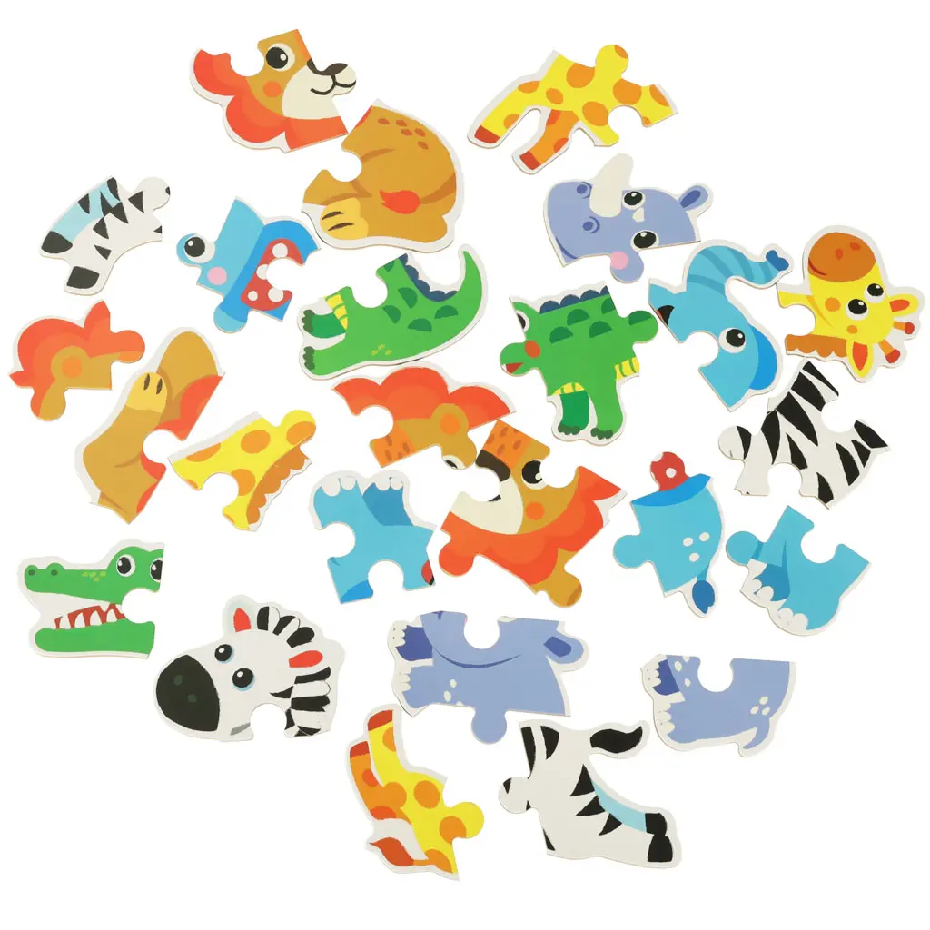 Puzzle dla dzieci układanka w puszce zwierzątka safari 25 puzzli 6 obrazków - Puzzle