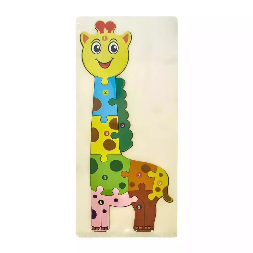 Puzzle drewniane kids z cyframi Żyrafa - Zabawki