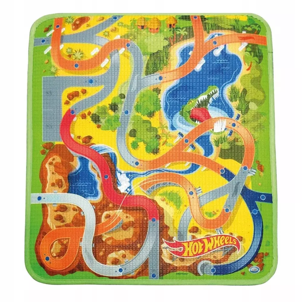 Hot Wheels mata podłogowa 80x70cm + autko - Zabawki