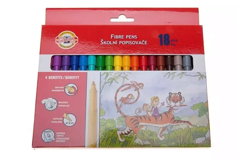 Flamastry, 18 kolorów - Papiernicze i szkolne
