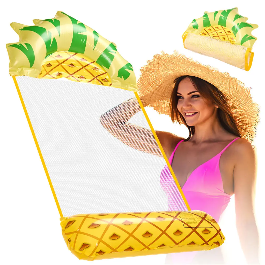 Materac dmuchany plażowy hamak wodny leżak fotel krzesło do pływania basenu ananas - Elektronika i akcesoria