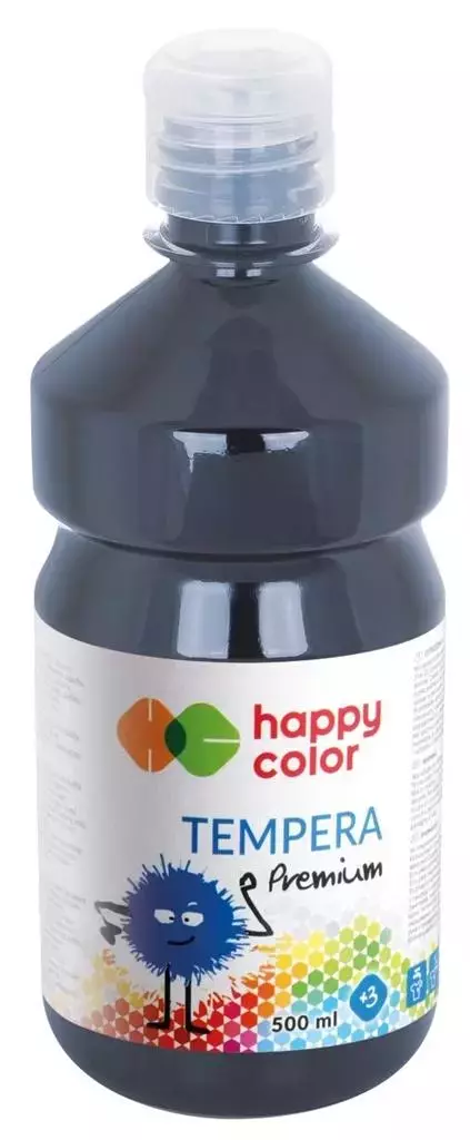 Farba tempera Premium 500ml czarna HAPPY COLOR - Papiernicze i szkolne