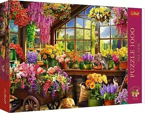 Puzzle 1000 elementów. Premium Plus. Tea Time. Przygotowania do wiosny - Puzzle