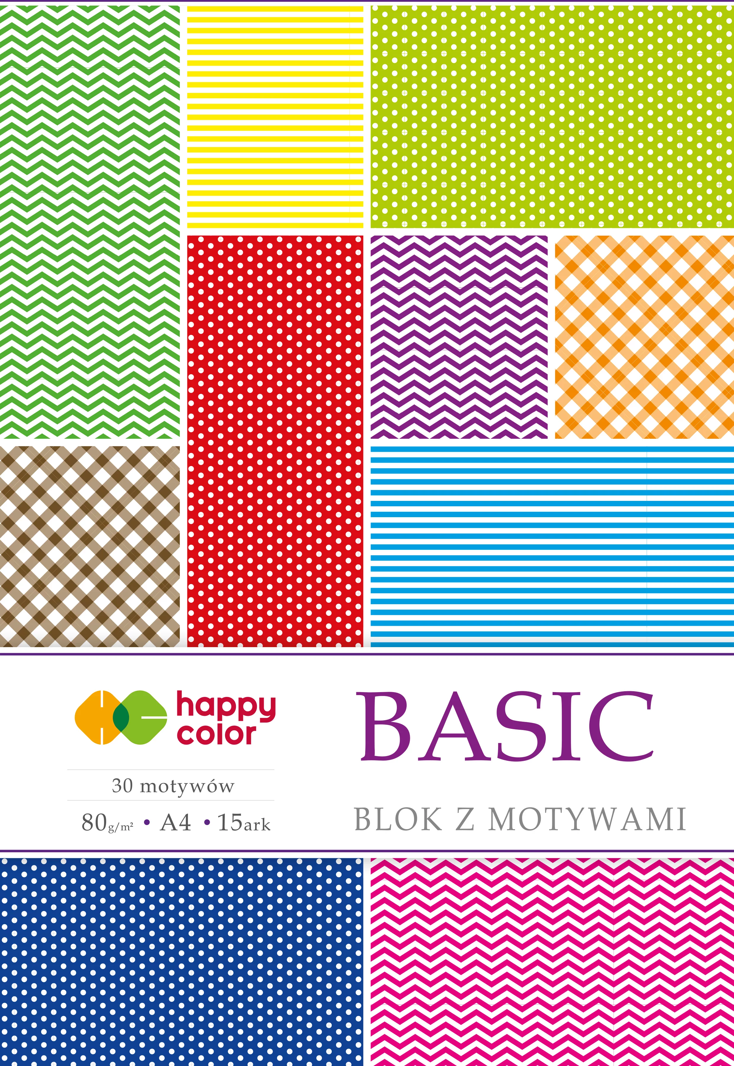 Blok A4 z motywami, basic - Papiernicze i szkolne
