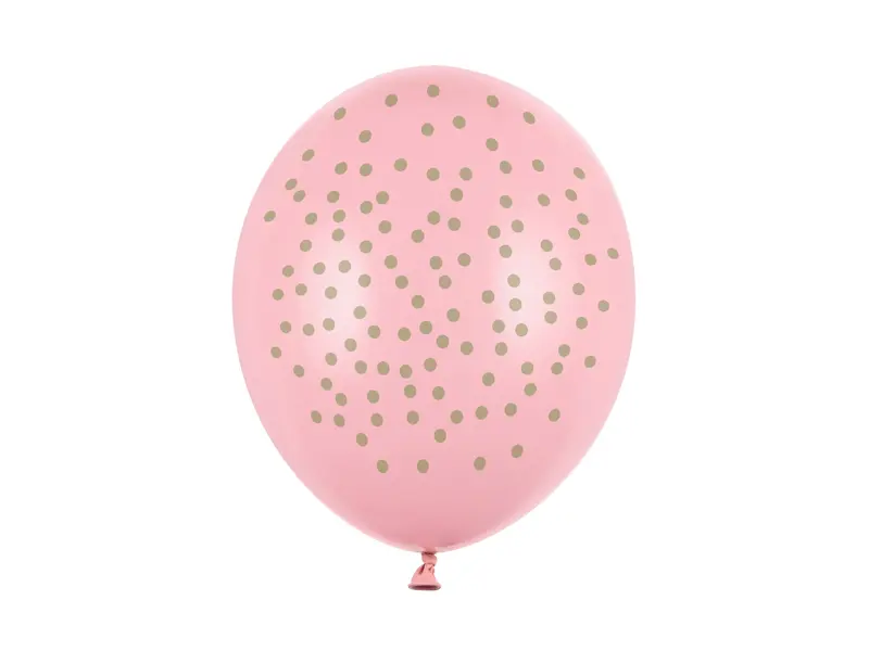 Balony 30cm, Kropki, Pastel Baby Pink (1 op. / 50 szt.) - Impreza