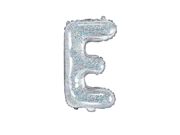 Balon foliowy Litera ''E'', 35cm, holograficzny - Impreza