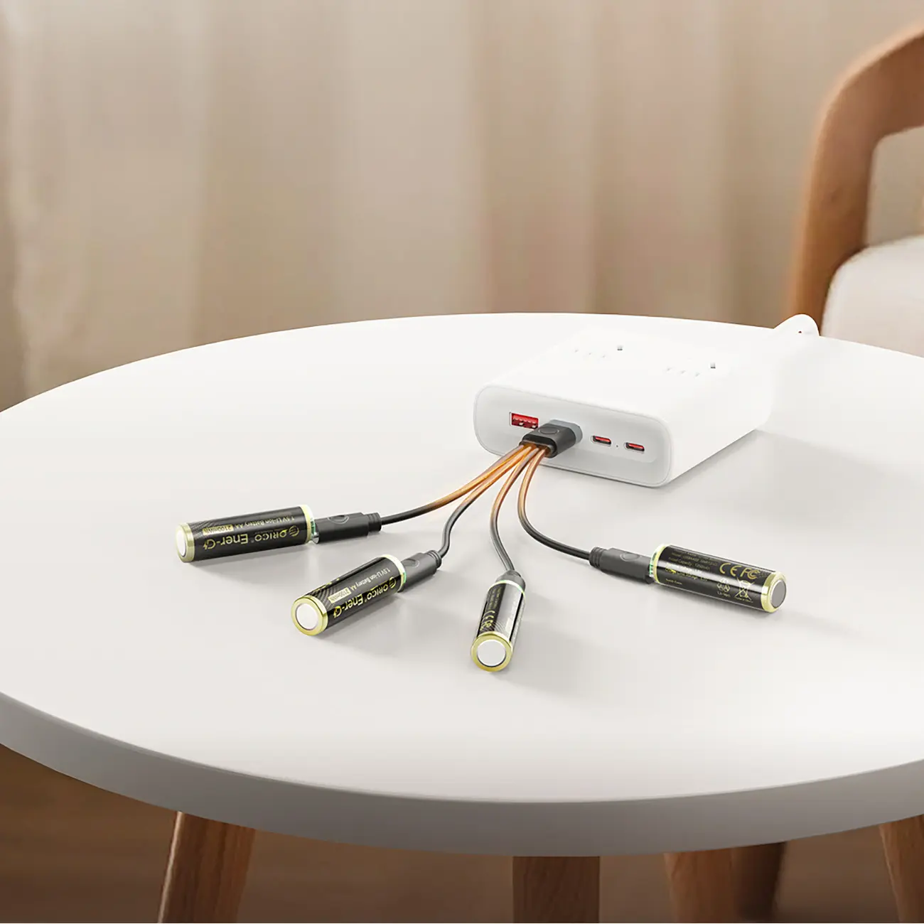 Bateria litowa Orico Ener-G EG5C 1,5 V 2100mWh akumulator AA USB-C z kablem ładującym 4 szt. - Elektronika i akcesoria