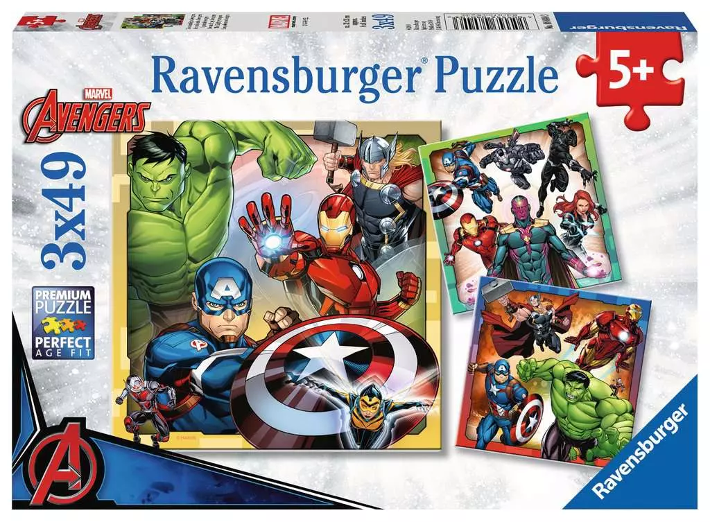 Puzzle 3x49 elementów. Avengers - Puzzle