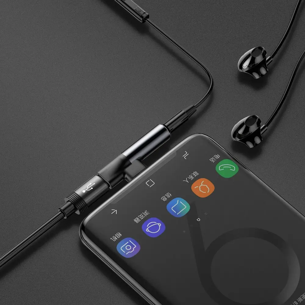 Baseus Audio Converter L41 adapter przejściówka ze złącza USB-C na port USB-C + gniazdo słuchawkowe 3,5 mm czarny (CATL41-01) - Elektronika i akcesoria