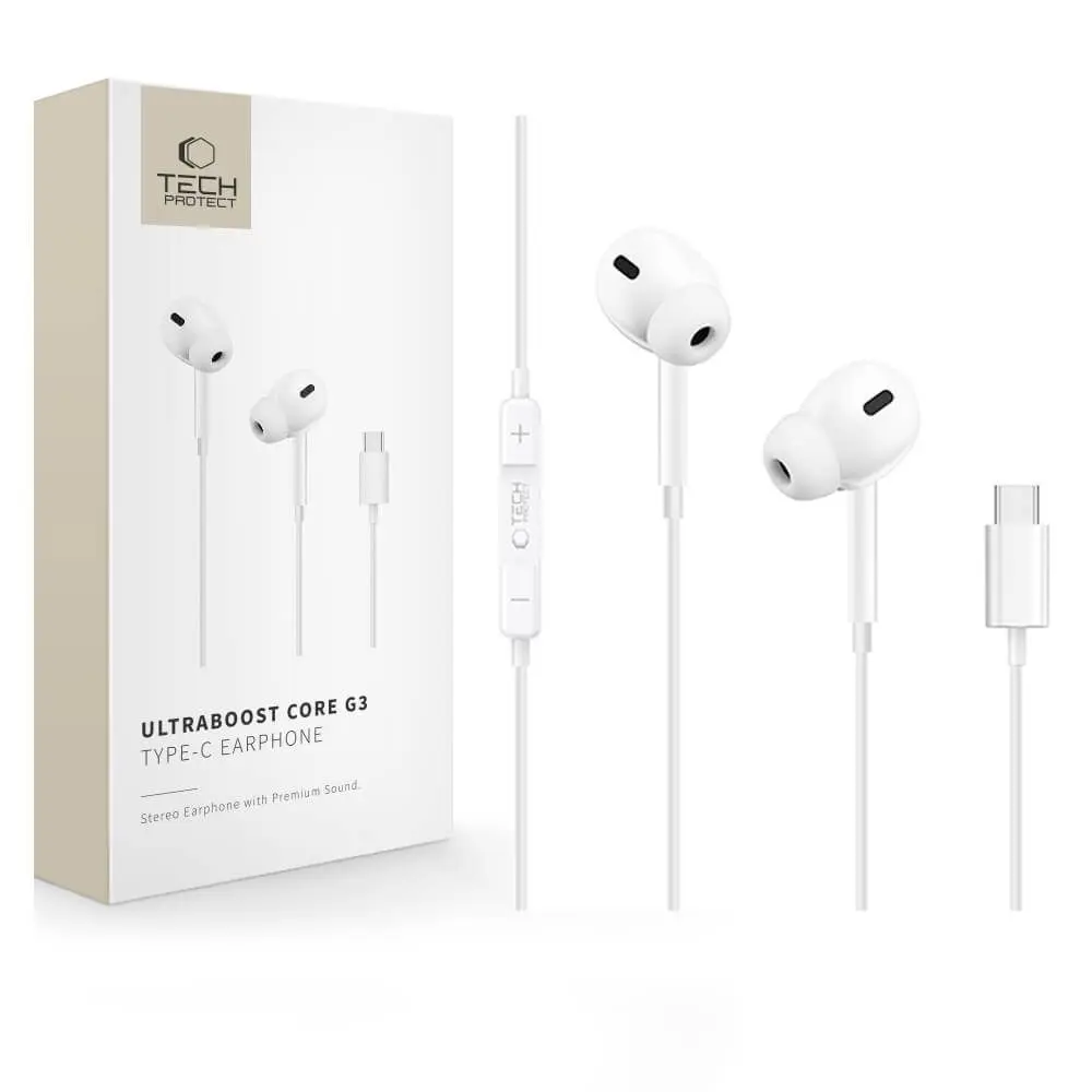 Tech-Protect Ultraboost Type-C Earphone Core G3 White - Elektronika i akcesoria