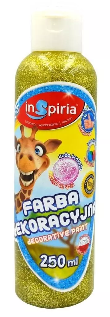 Farba dekoracyjna brokat żółta 250 ml - Papiernicze i szkolne