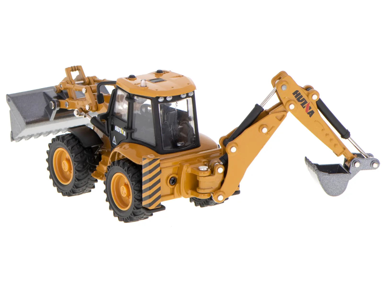 Koparka ładowarka metalowa z ruchomymi łyżkami Die-Cast H-toys 1704 1:50 - Zabawki