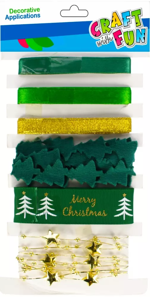 Ozdoba Dekoracyjna WstĄŻka BoŻe Narodzenie 6 szt. Craft with Fun 501460 - Papiernicze i szkolne