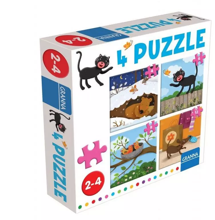 Puzzle z kotem 4w1 - Puzzle