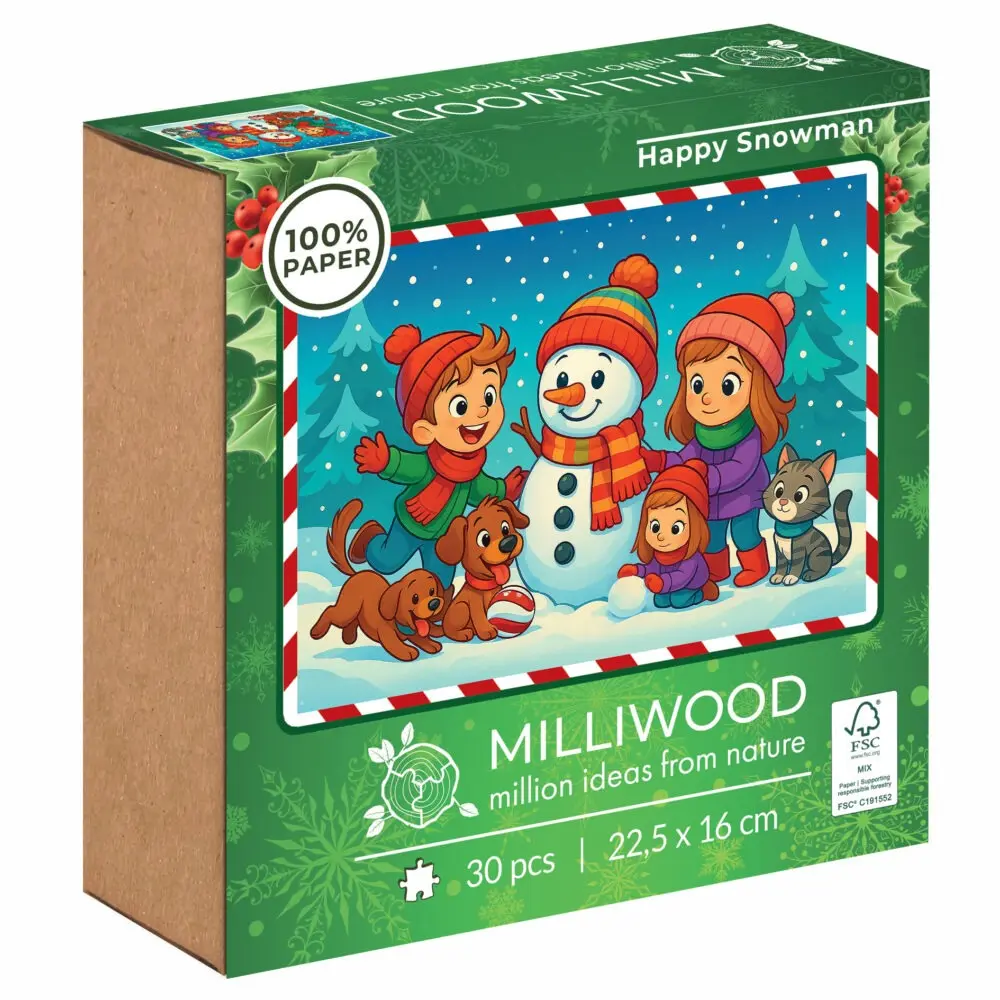 Puzzle 30 elementów. Milliwood. Wesoły bałwanek - Puzzle
