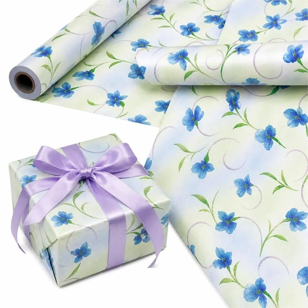 Papier ozdobny Niebieskie Kwiaty X-Strong 35cmx20m - Papiernicze i szkolne