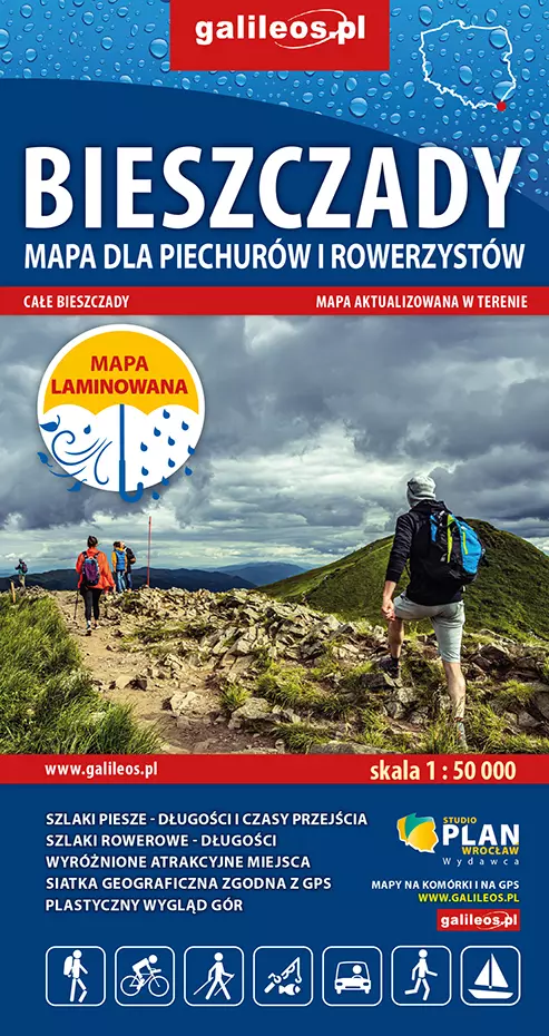 Bieszczady - mapa dla rowerzystów i piechurów w skali 1:50 000 - Książki