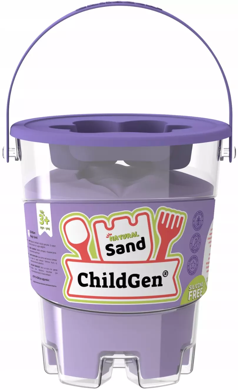 ChildGen Piasek kinetyczny z foremką 100% naturalny 500g FIOLETOWY pachnący - Zabawki