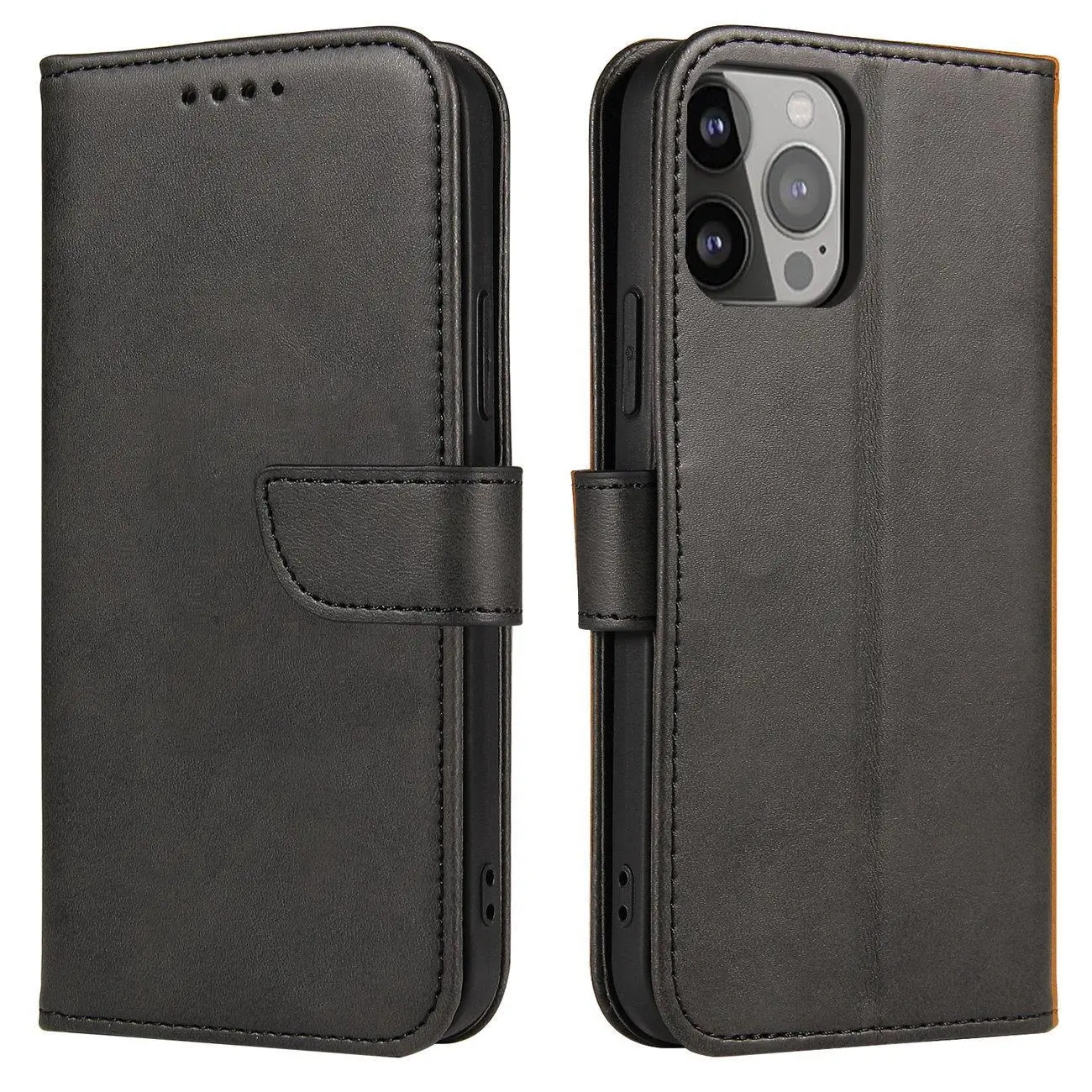 Etui z klapką i portfelem Magnet Case do Tecno Pop 7 - czarne - Elektronika i akcesoria