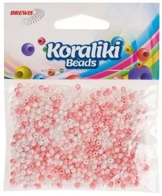 Koraliki akrylowe do nawlekania białe różowe 35mm - Książki