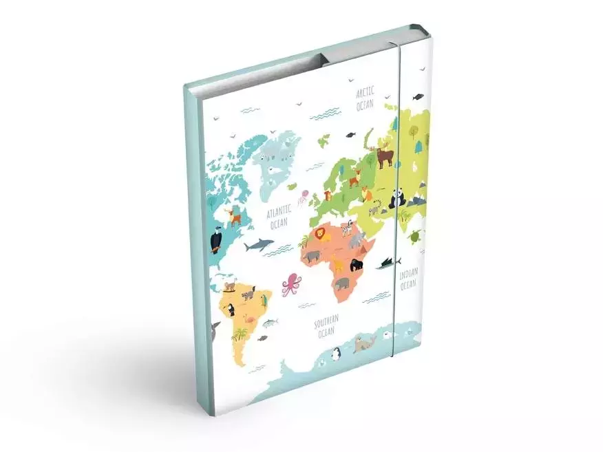Teczka skrzydłowa z gumką A5 Maps - Papiernicze i szkolne