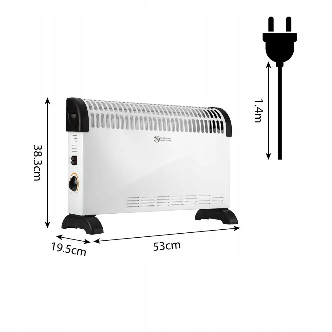 Grzejnik konwektorowy z termostatem 2000W standard - Elektronika i akcesoria