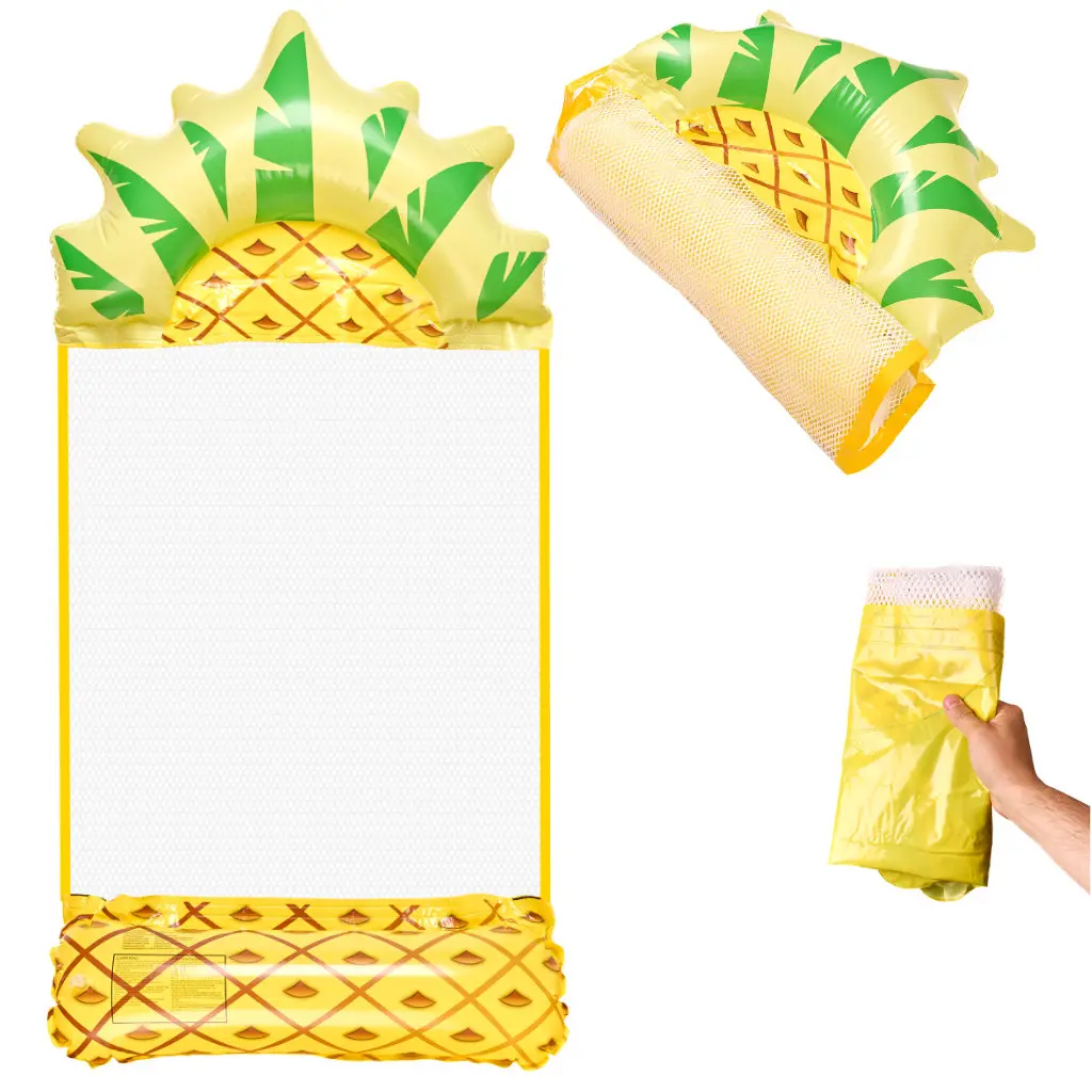 Materac dmuchany plażowy hamak wodny leżak fotel krzesło do pływania basenu ananas - Elektronika i akcesoria