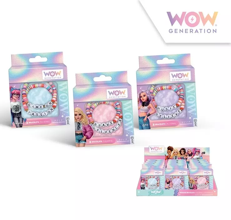 Bransoletki z przesłaniem WOW box mix wzorów WOW00008 - Zabawki