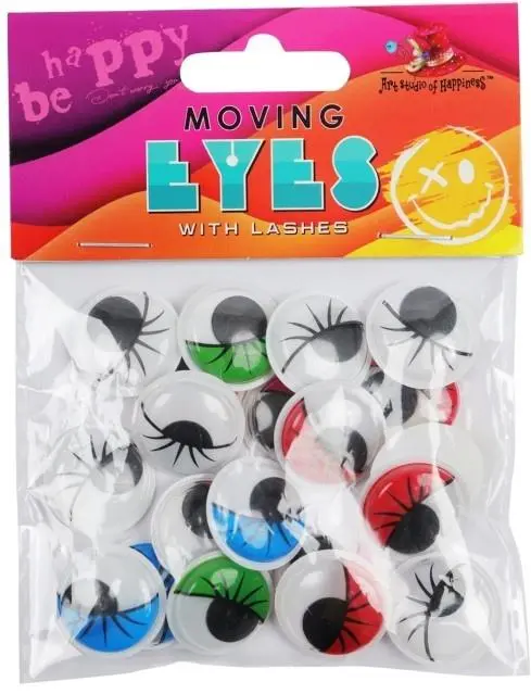 Oczy samoprzylepne 20mm kolorowe 20szt - Papiernicze i szkolne