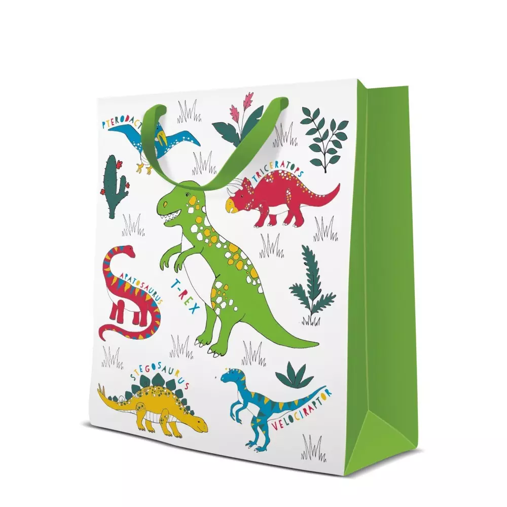 Torebka prezentowa Dinozaur, średnia - Papiernicze i szkolne