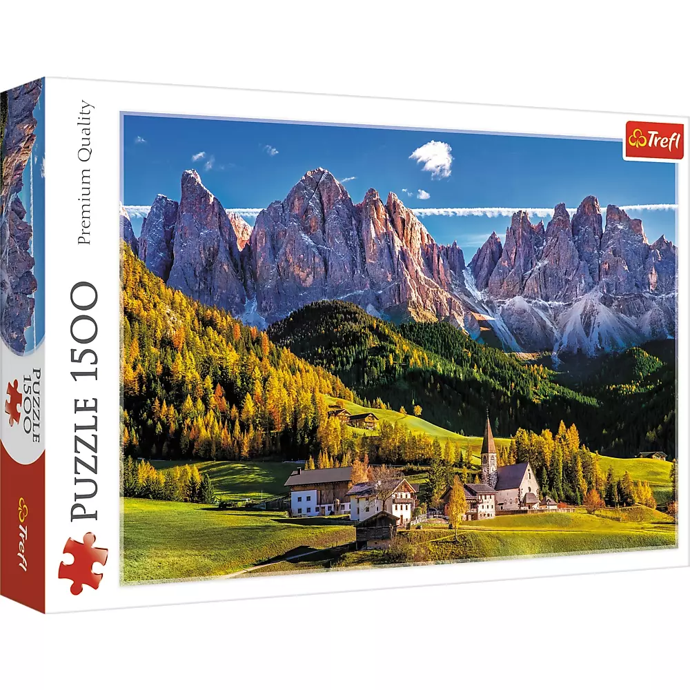Puzzle 1500 elementów. Dolina Val di Funes, Dolomity, Włochy - Puzzle