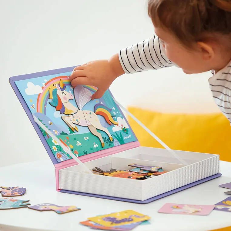 Janod Magnetyczna układanka Jednorożec Magnetibook 3-8 lat - Zabawki