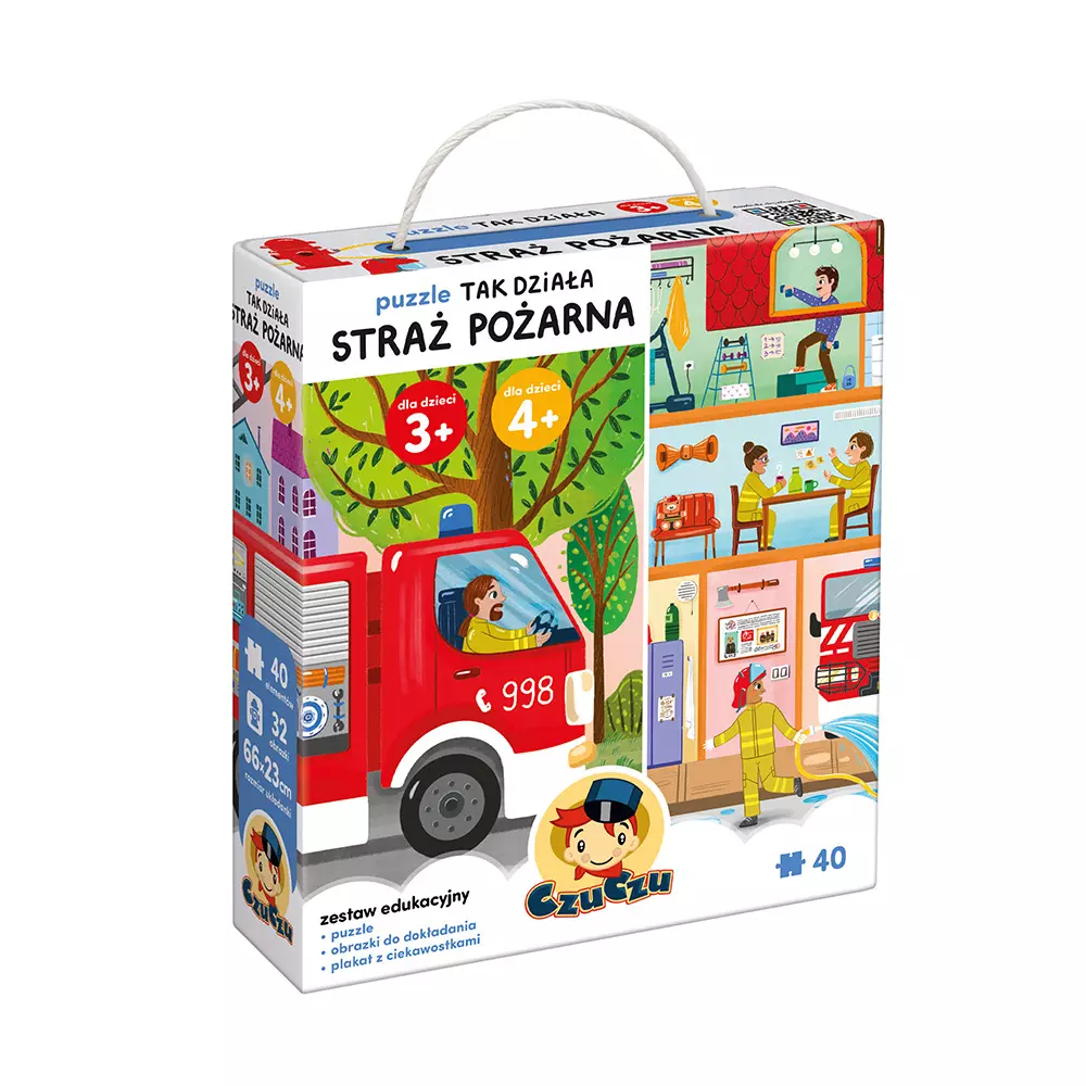 Puzzle CzuCzu 40 elementów, Tak działa. Straż pożarna - Puzzle