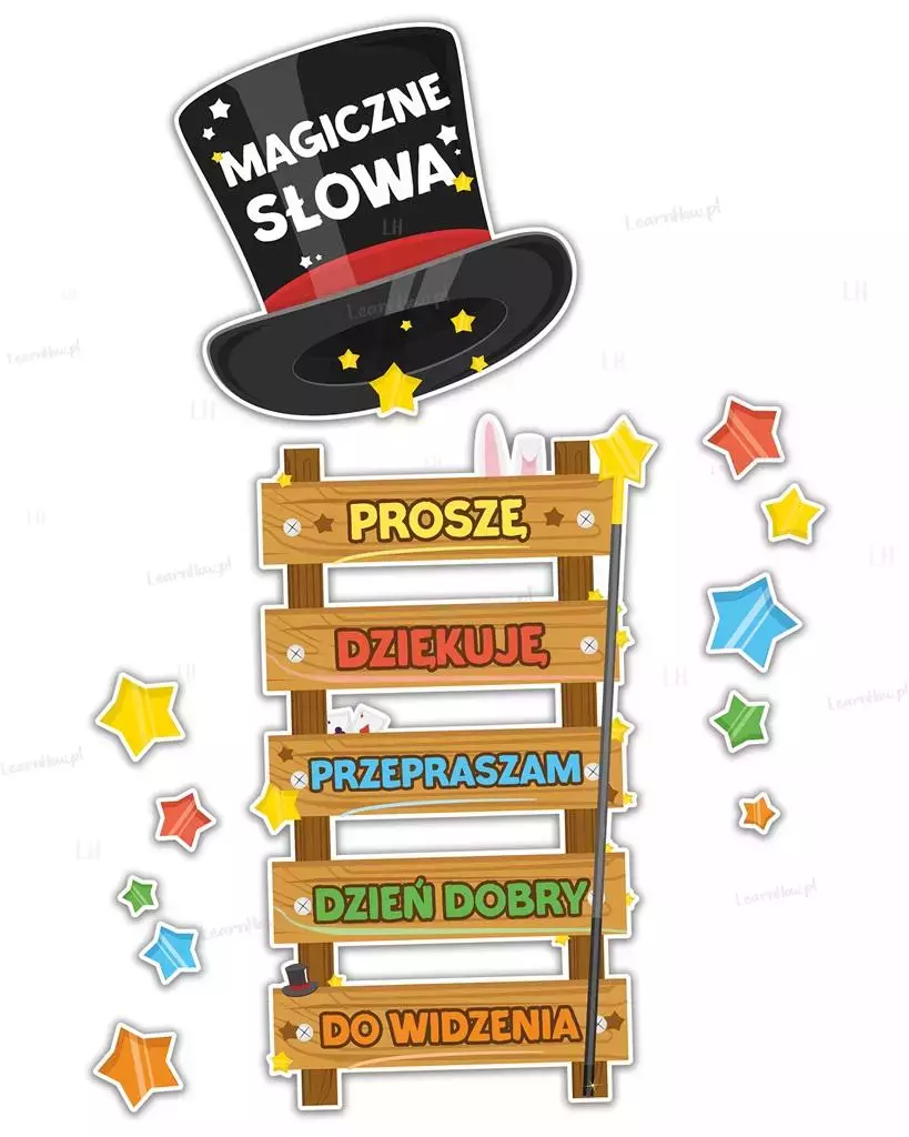 Dekoracje szkolne - Magiczne słowa 12el - Papiernicze i szkolne