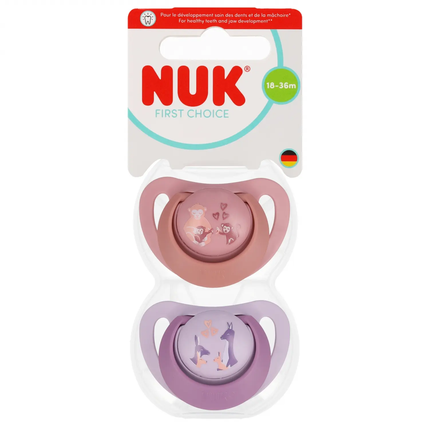 Nuk Smoczek UspokajajĄcy 2el 18-36m First Choice MaŁpka/kangur 10177247 - Mama i dziecko
