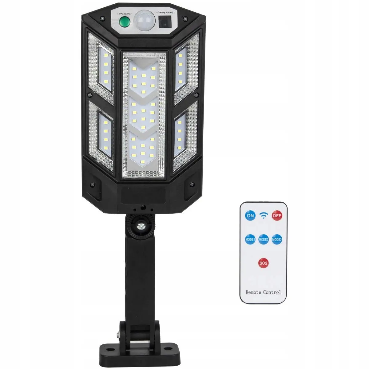 Lampa Uliczna Latarnia Solarna 43LED + Pilot Czujnik Ruchu i Zmierzchu - Elektronika i akcesoria